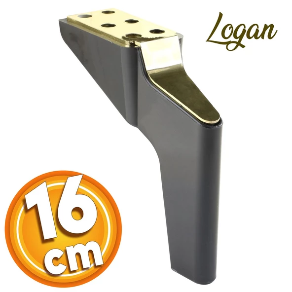 Logan Lüks Mobilya Kanepe Sehpa Tv Ünitesi Koltuk Ayağı 16 Cm Siyah Gold Baza Ayakları