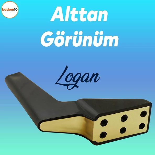 Logan Lüks Mobilya Kanepe Sehpa Tv Ünitesi Koltuk Ayağı 16 Cm Siyah Gold Baza Ayakları - 5