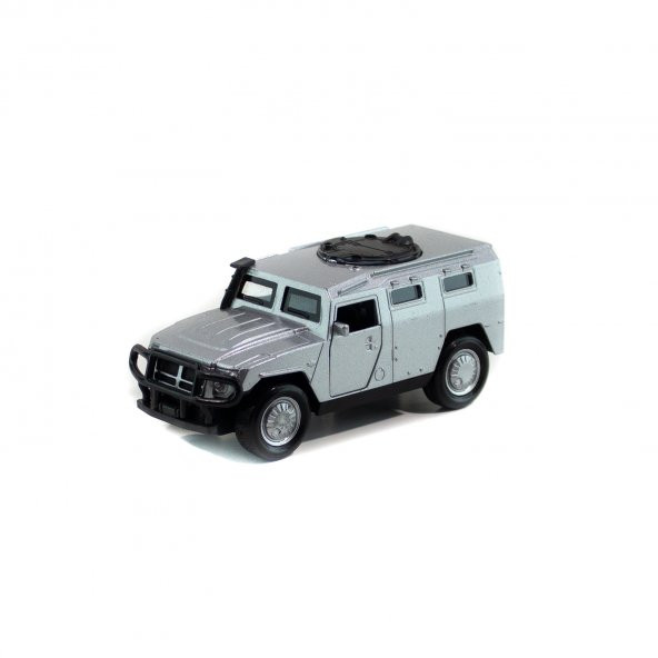Metal Hummer Çek Bırak Model Araba Gri Işıklı 12 Cm