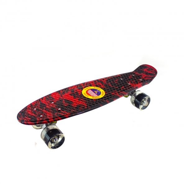 Kaykay 55 CM 4 Tekerlekli Işıklı Şeffaf Teker Metal Bağlantı