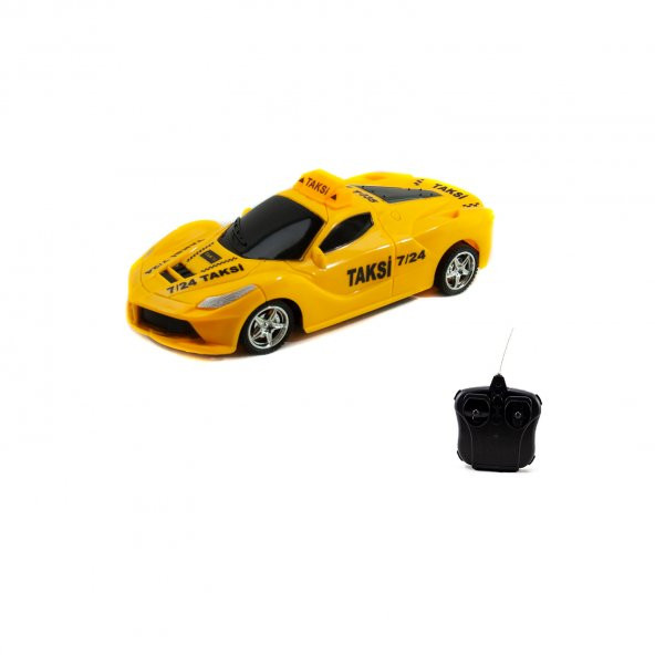 1:24 Ölçek Uzaktan Kumandalı Sarı Taksi Ful Fonksiyon Spor Araba