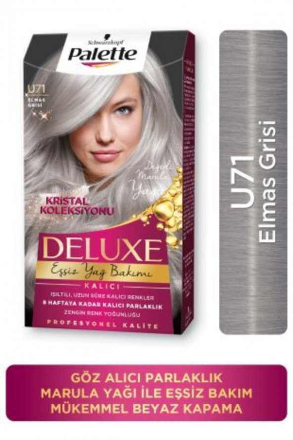 DELUXE SAÇ BOYASI U71 ELMAS GRİSİ