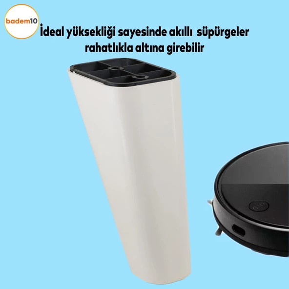 Linden Lüks Mobilya Kanepe Sehpa Tv Ünitesi Koltuk Ayağı 14 Cm Krem Oval Baza Ayakları - 2