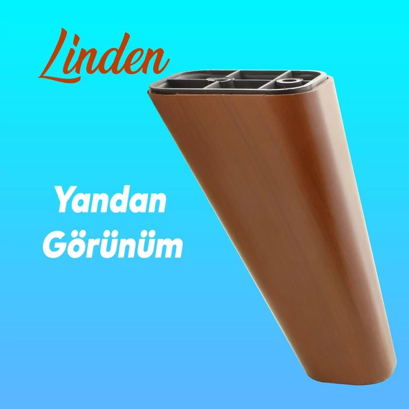 Linden Lüks Mobilya Kanepe Tv Ünitesi Koltuk Ayağı 14 Cm Kahverengi Ahşap Desenli Baza Ayakları - 5