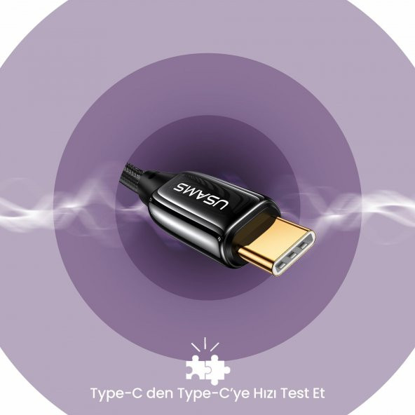 Usams US-SJ581 PD3.1 Type-C To Type-C Çinko Alaşım 240W Hızlı Şarj ve Data Kablosu 2m - 3