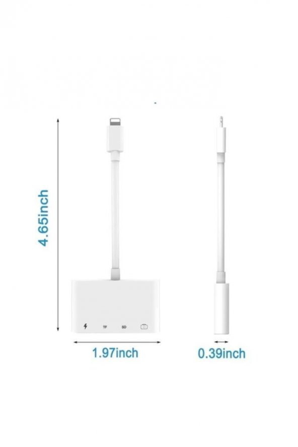 Apple Lightning To Usb Lightning Micro Sd Tf Kart Okuyucu Çevirici Dönüştürücü Adaptör - Resim 2