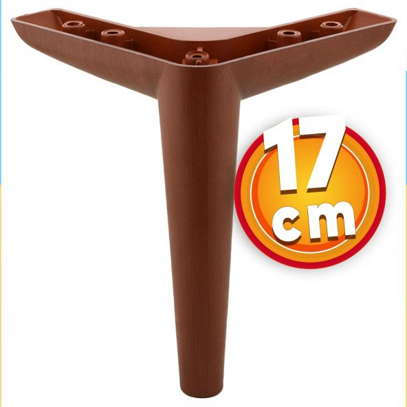Lüks Mobilya Kanepe Sehpa TV Ünitesi Koltuk Ayağı 17 cm Ahşap Desenli Kahve Baza Ayak ürün görseli