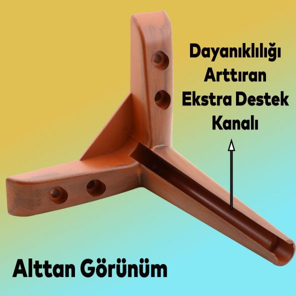 Lüks Mobilya Kanepe Sehpa TV Ünitesi Koltuk Ayağı 17 cm Ahşap Desenli Kahve Baza Ayak - Resim 2