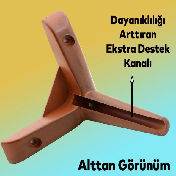 Lüks Mobilya Kanepe Sehpa TV Ünitesi Koltuk Ayağı 12 cm Ahşap Desenli Kahve Baza Ayak - Resim 2
