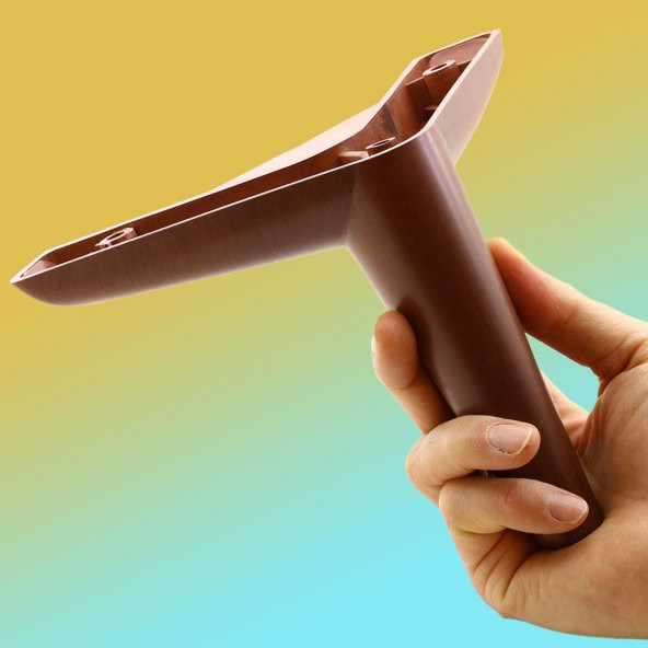 Lüks Mobilya Kanepe Sehpa TV Ünitesi Koltuk Ayağı 12 cm Ahşap Desenli Kahve Baza Ayak - Resim 4