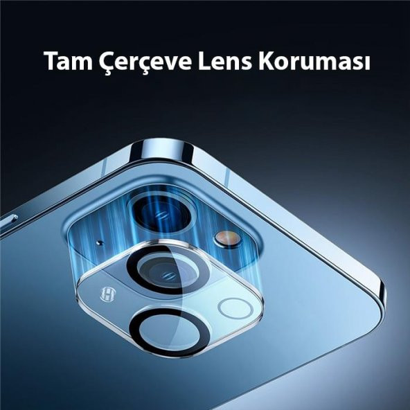 Baseus 2 Adet İPhone 14-14 Plus ile Uyumlu Ful Kaplama Kamera Lens Koruyucu, 0.3MM Tempered Koruyucu - 4