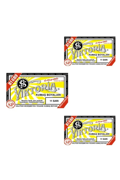 Sarı Kumaş Boya x 3 Adet ürün görseli 1