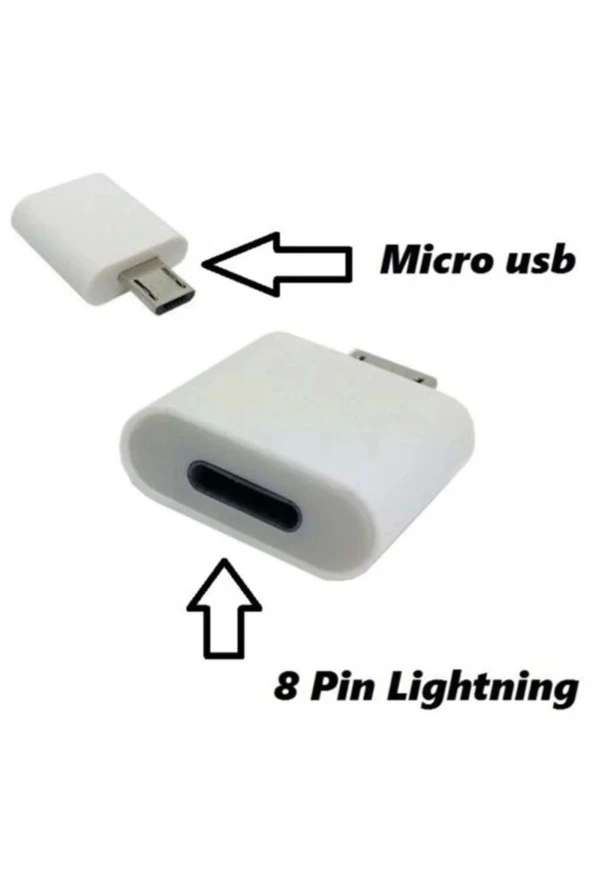 iPhone 8 Pin to Samsung Mikro Usb Çevirici Dönüştürücü Adaptör