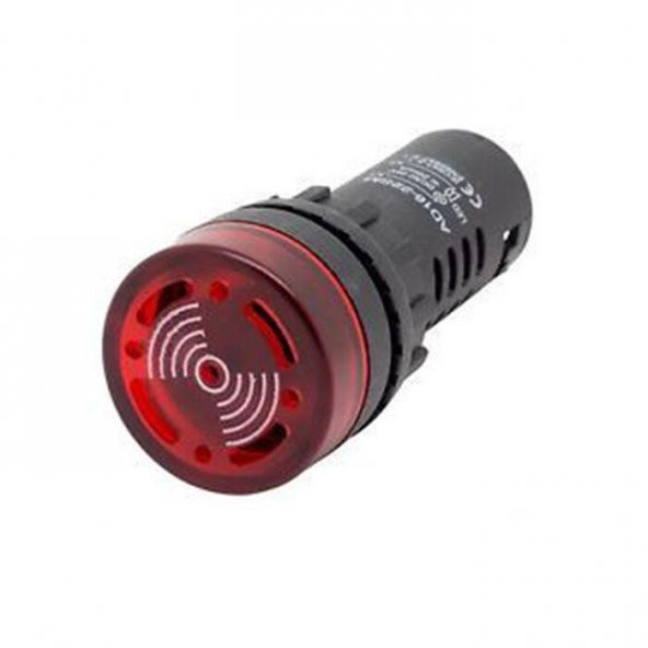 Ledli Buzzer Sinyal Lambası - Kırmızı 220v