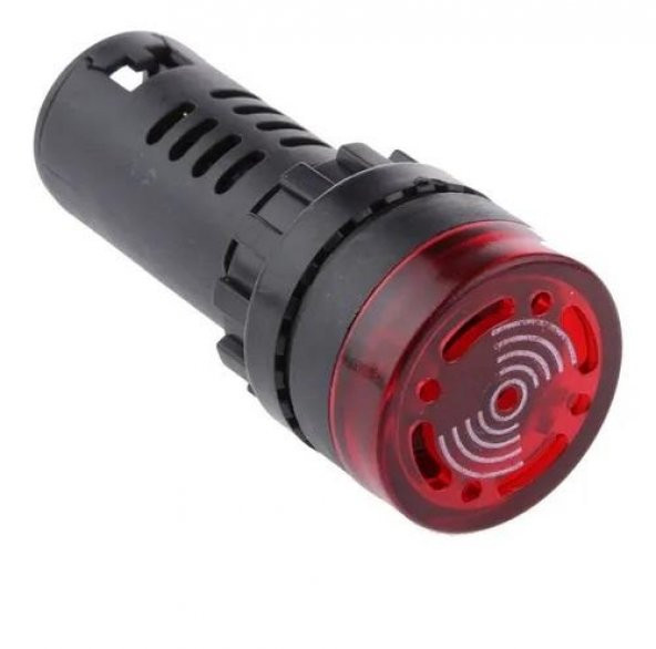 Ledli Buzzer Sinyal Lambası - Kırmızı 220v - 2