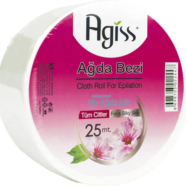 Agıss 25 Metre Tüm Ciltler Için Ağda Uygulama Bezi Rulo Şeklinde 25mt Ağda Bezi