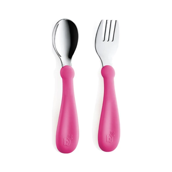 BABYJEM 522 PEMBE PASLANMAZ ÇELİK ÇATAL KAŞIK SETİ