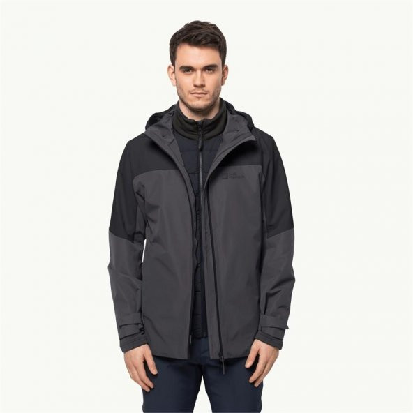 Jack Wolfskin 1115291-6000 Glaabach 3in1 Jkt M Erkek Mont