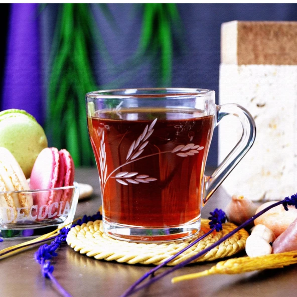 DECOCIA K20 2Lİ CAM KUPA 205CC SÜRGÜN DESENLİ - Resim 2