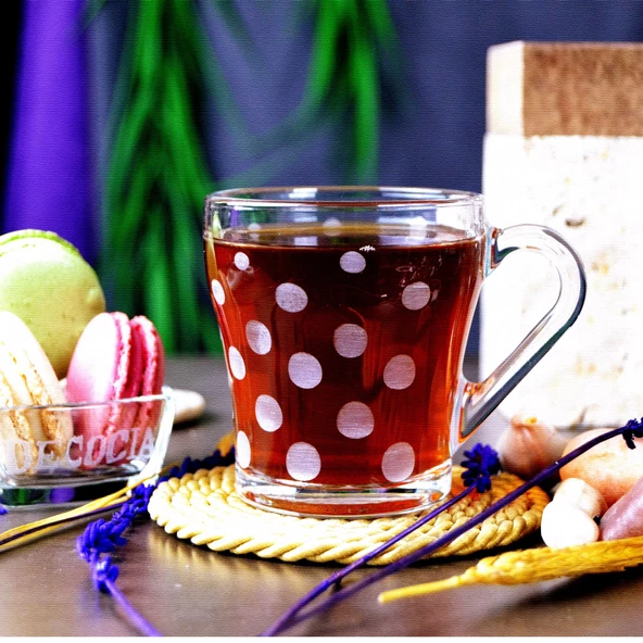 DECOCIA K20 2Lİ CAM KUPA 205CC HOTPOINT DESENLİ - Resim 2