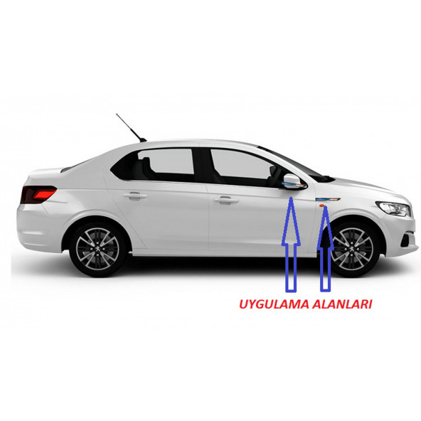Peugeot 301 305 306 Yan Aynalar Ve Çamurluk Yanı Damla Desen Bıçak Logo Arma Seti - 5