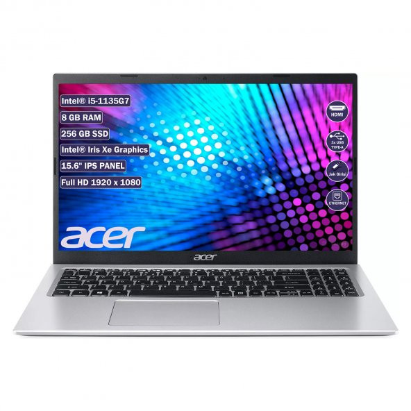 Acer Aspire 3 NX.ADDEY.004 i5-1135G7 8 GB 256 GB SSD 15.6" Dos FHD Touch Dizüstü Bilgisayar