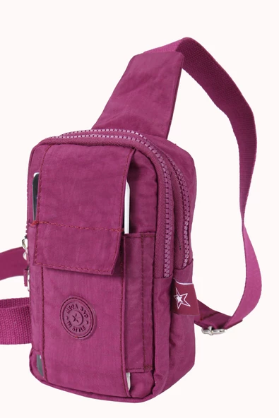 M 229 Mega Bag Krinkıl Kumaş Unisex Küçük Omuz, Göğüs Askılı Çanta, Telefonluk - 9