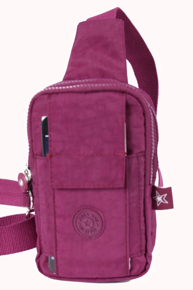 M 229 Mega Bag Krinkıl Kumaş Unisex Küçük Omuz, Göğüs Askılı Çanta, Telefonluk - 10