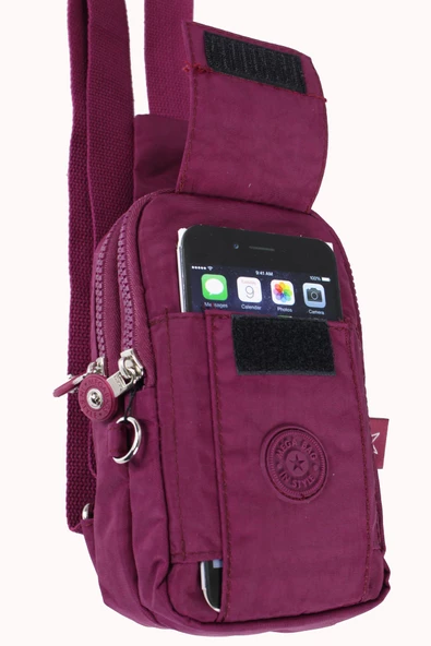 M 229 Mega Bag Krinkıl Kumaş Unisex Küçük Omuz, Göğüs Askılı Çanta, Telefonluk - 11