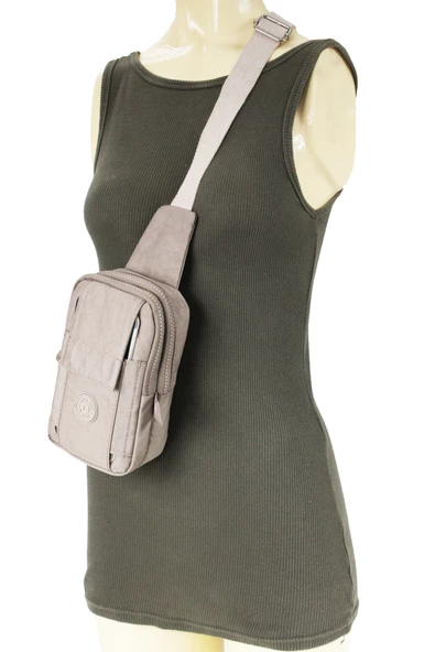 M 229 Mega Bag Krinkıl Kumaş Unisex Küçük Omuz, Göğüs Askılı Çanta, Telefonluk - 6