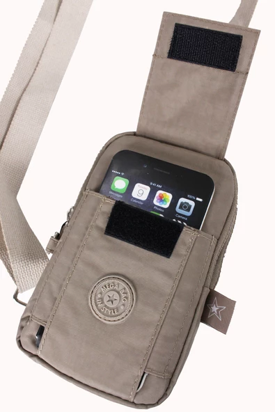 M 229 Mega Bag Krinkıl Kumaş Unisex Küçük Omuz, Göğüs Askılı Çanta, Telefonluk - 3