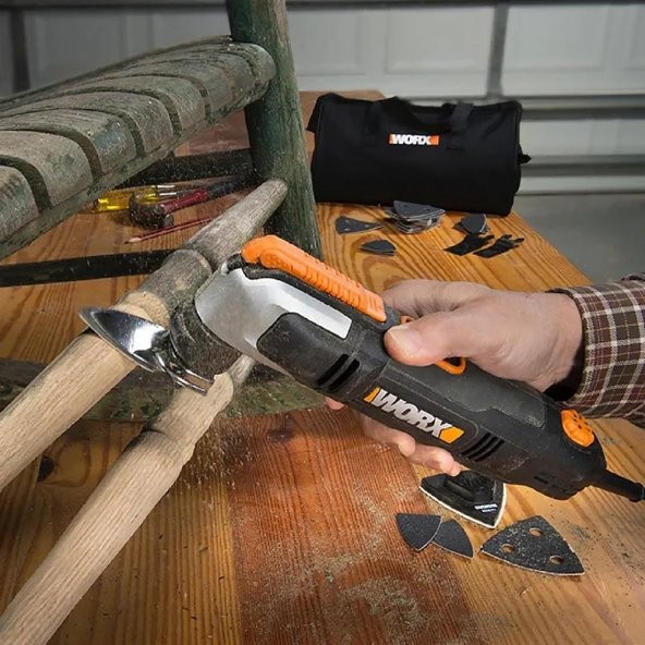 WORX WX686 250Watt Profesyonel Çok Amaçlı Devir Ayarlı Kesme Raspalama ve Zımpara + 19 Adet Aksesuar - 9