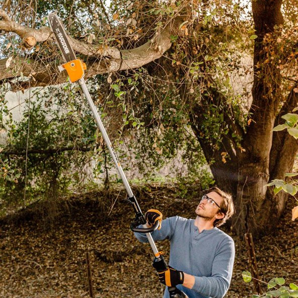 WORX WA0222 WG186E.1 ile Uyumlu 25CM Teleskobik Uzatmalı Zincirli Dal Budama Başlığı - 4