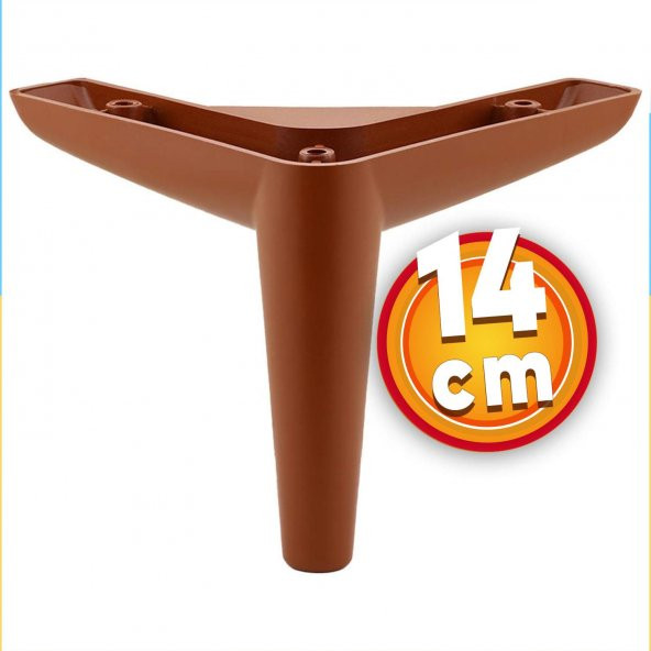 Lüks Mobilya Kanepe Sehpa TV Ünitesi Koltuk Ayağı 14 cm Kahverengi Baza Ayak ürün görseli