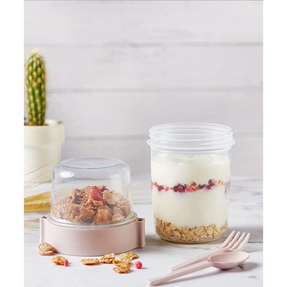 Dev Boy 4 lü Set Meyveli Yoğurt Kabı - Yemek Saklama Ve Müsli Kabı 1100 ML büyük boyuy - 5