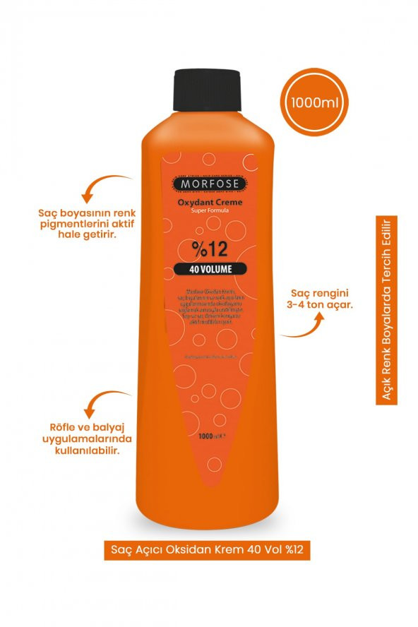 Morfose  Oksidan Krem 12   40 Volüm  1000 ml - Resim 2