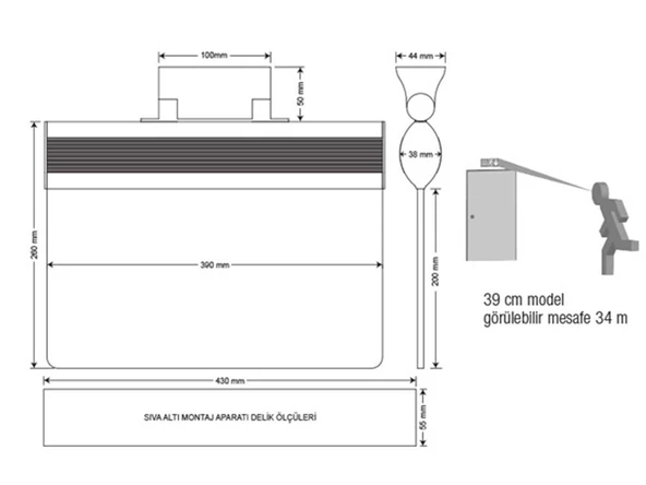 Arsel Orion AEB-39223-L Acil Çıkış Yönlendirme Armatürü Sürekli ve Kesintide 180Dak. Yanan 20xF LED - 3
