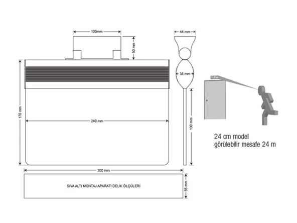 Arsel Orion AEB-24020-L Acil Çıkış Yönlendirme Armatürü Şebekeden Yanan 8xF LED - 3