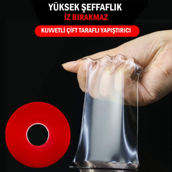 Silikonlu Çift Taraflı Montaj Bandı 10mm 33 Metre - 2