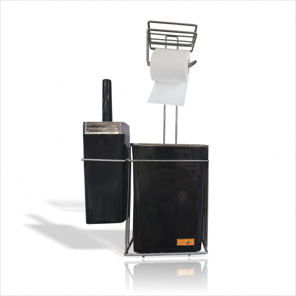 Ayaklı Fırçalı Çöp Akrilik Kovalı Yedek Kağıtlık Havluluk Telefonluk Sabunluk Krom Banyo Wc Tel Seti