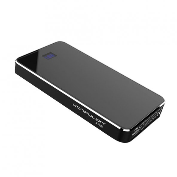 Konfulon P10 Powerbank 10.000 mAh Çizilmez Cam Gövde - Siyah