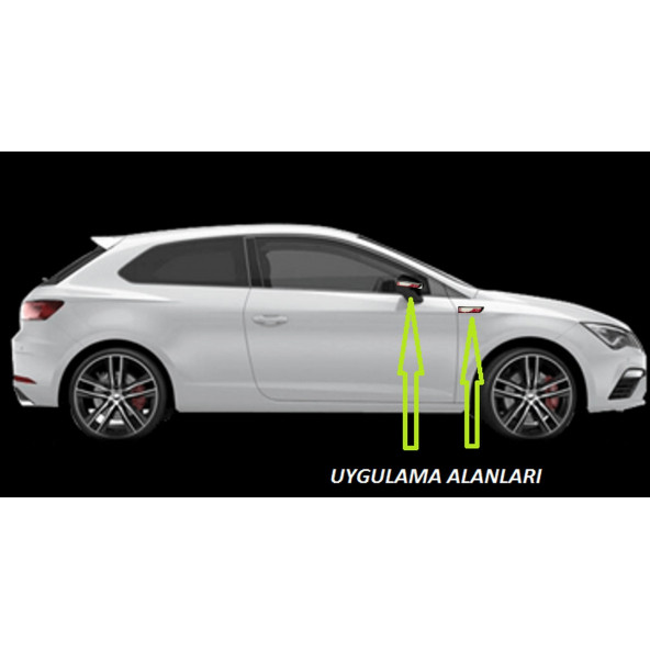 Seat FR Leon Yan Aynalar Ve Çamurluk Yanı Damla Desen Bıçak Logo Arma Seti - 5