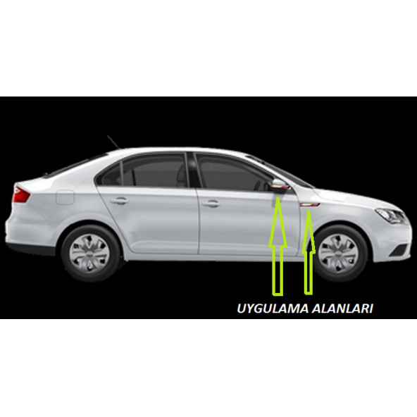 Seat FR Toledo Yan Aynalar Ve Çamurluk Yanı Damla Desen Bıçak Logo Arma Seti - 5