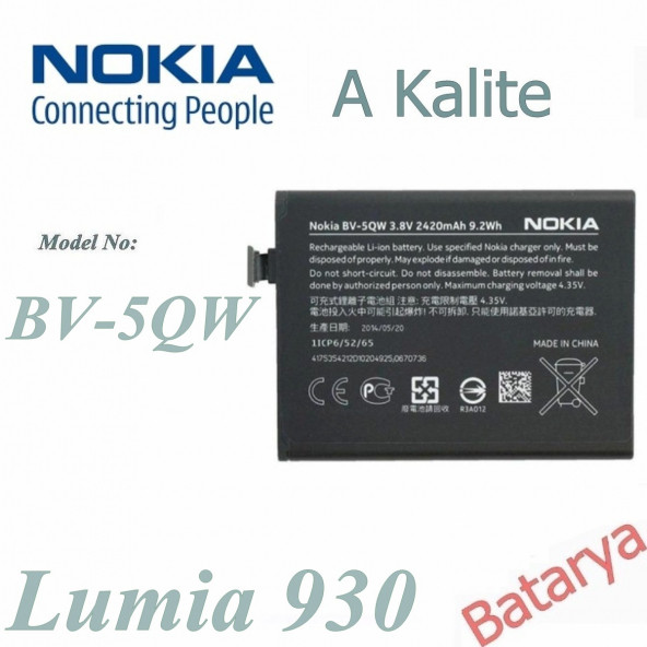 Nokia BV-5QW Batarya Lumia 930 Uyumlu Yedek Batarya - 1