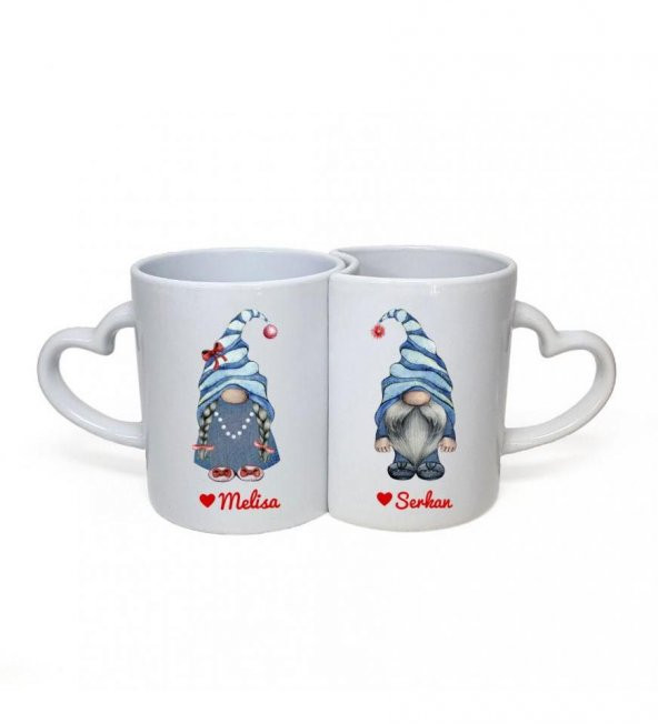 Kişiye Özel Sevimli Karakterler Baskılı Sevgili Çift Kupası HK2503 - Resim 3