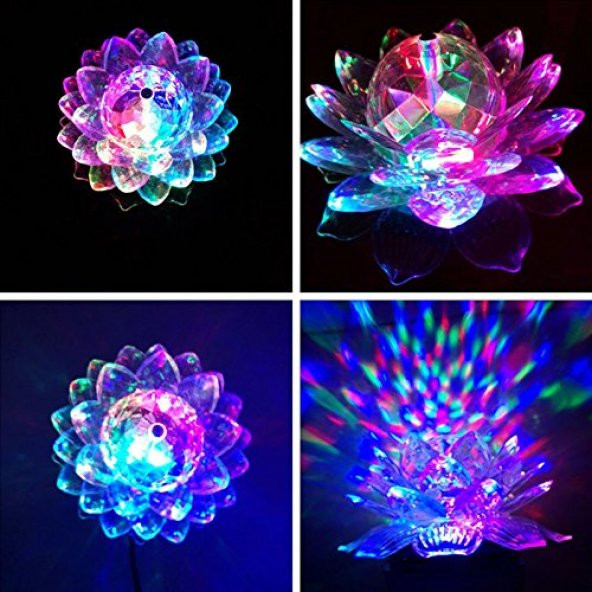 DİSKO LAMBASI RENKLİ DÖNEN DİSKO IŞIĞI LED LİGHT NOEL PARTY DİSCO LED DECOR MULTİ COLORS RENKLİ LED IŞIK - 3