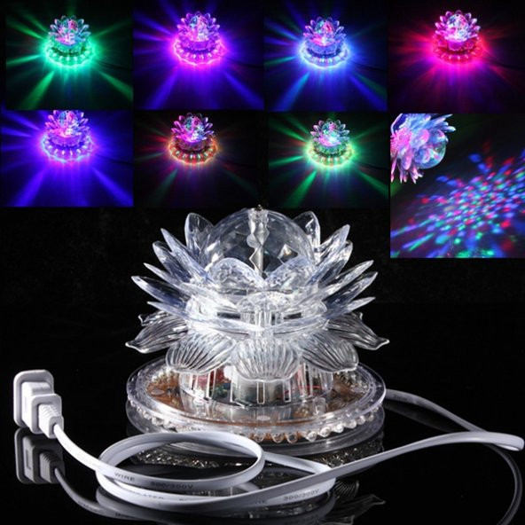 DİSKO LAMBASI RENKLİ DÖNEN DİSKO IŞIĞI LED LİGHT NOEL PARTY DİSCO LED DECOR MULTİ COLORS RENKLİ LED IŞIK - 4