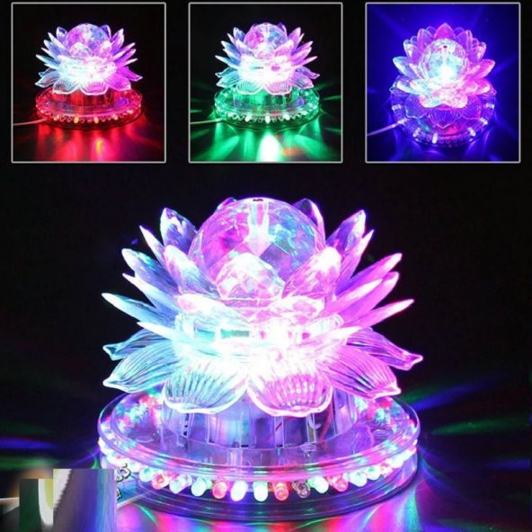 DİSKO LAMBASI RENKLİ DÖNEN DİSKO IŞIĞI LED LİGHT NOEL PARTY DİSCO LED DECOR MULTİ COLORS RENKLİ LED IŞIK - 2