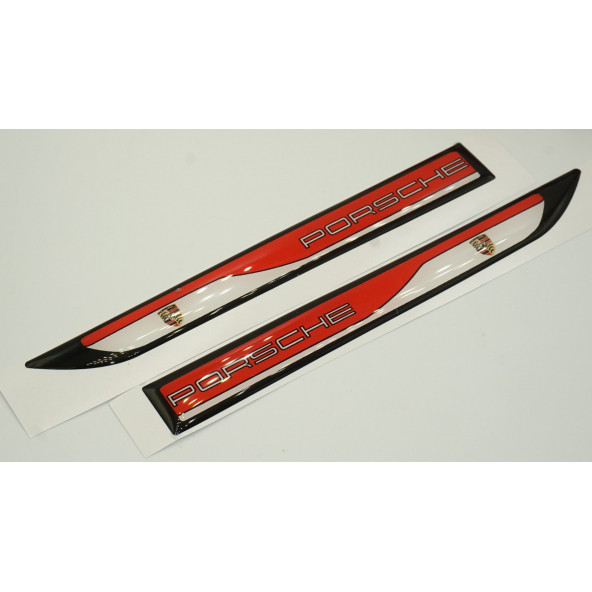 Porsche Macan Yan Aynalar Ve Çamurluk Yanı Damla Desen Bıçak Logo Arma Seti - Resim 3