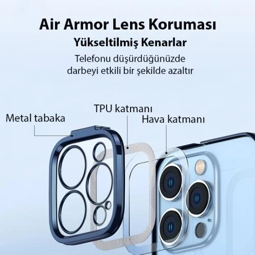 Baseus iPhone 14 Pro Max Ful Kaplama Kırılmaz Ekran Koruyucu ve Magsafe Kılıf, Air Armor Kılıf,Sararmaz - 6